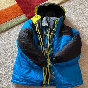 double layer kids ski coat